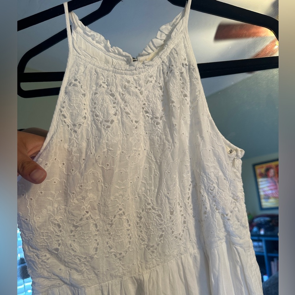 Anthropologie Maeve Tiered Eyelet White Midi Dress - Picture 3 of 11
